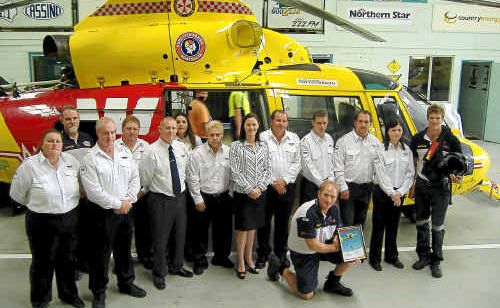 The BSMS Security team hand over the new gear at the Lismore helibase. The BSMS Security team hand over the new gear at the Lismore helibase.